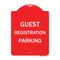 Signmission Designer Series Guest Registration Parking, Red & White Aluminum Sign, 18" x 24", RW-1824-23923 A-DES-RW-1824-23923 - alternate 1